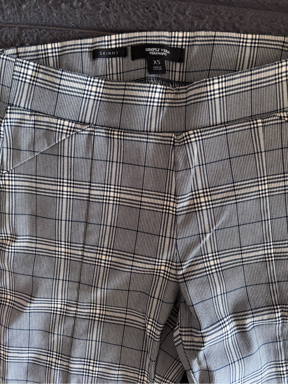 Simply Vera Vera Wang Black and White Plaid Skinny Bermuda Shorts